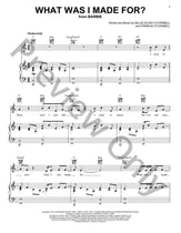 What Was I Made For? piano sheet music cover